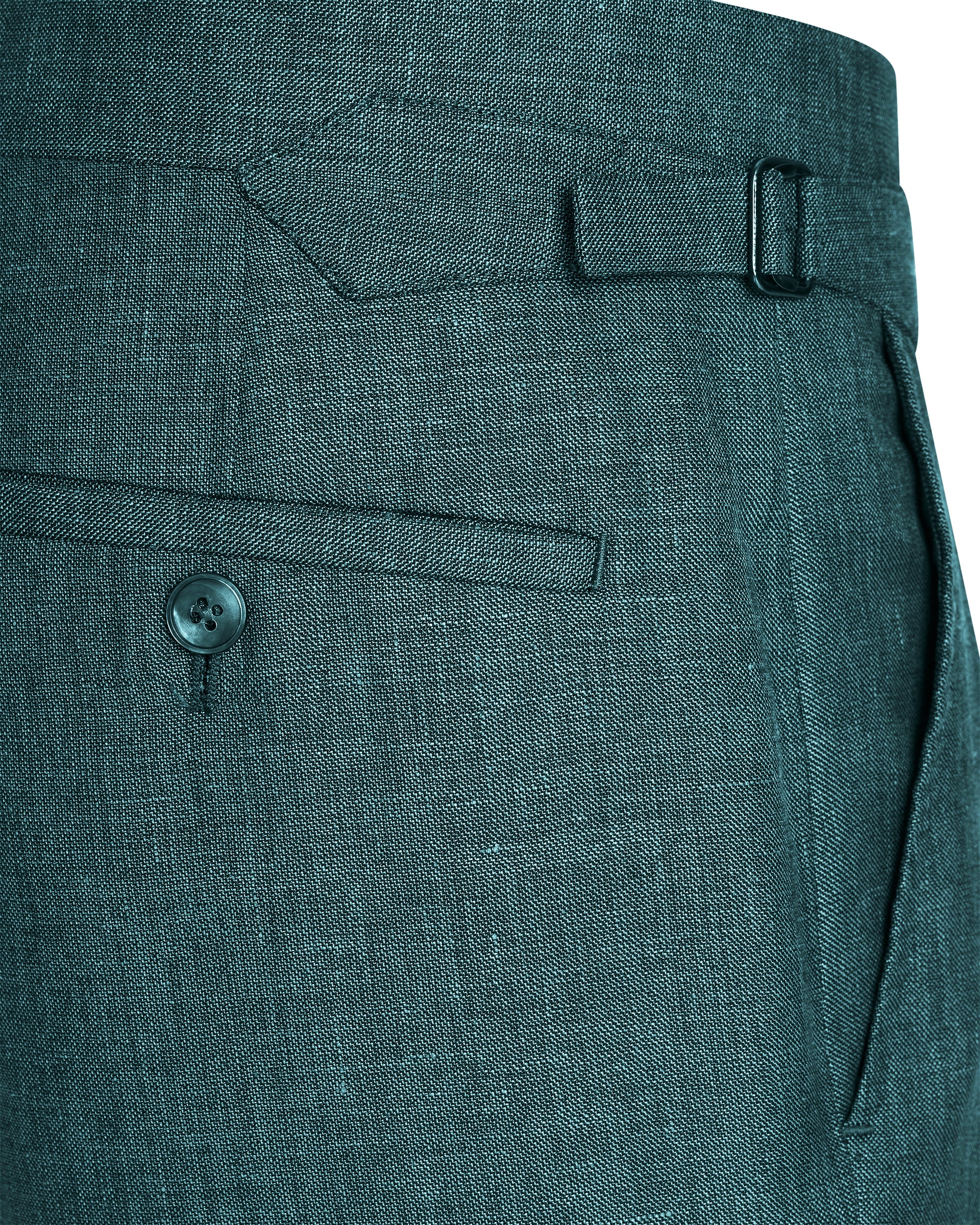 Hardy Virgin Wool Linen &amp; Silk Suit Trousers Teal