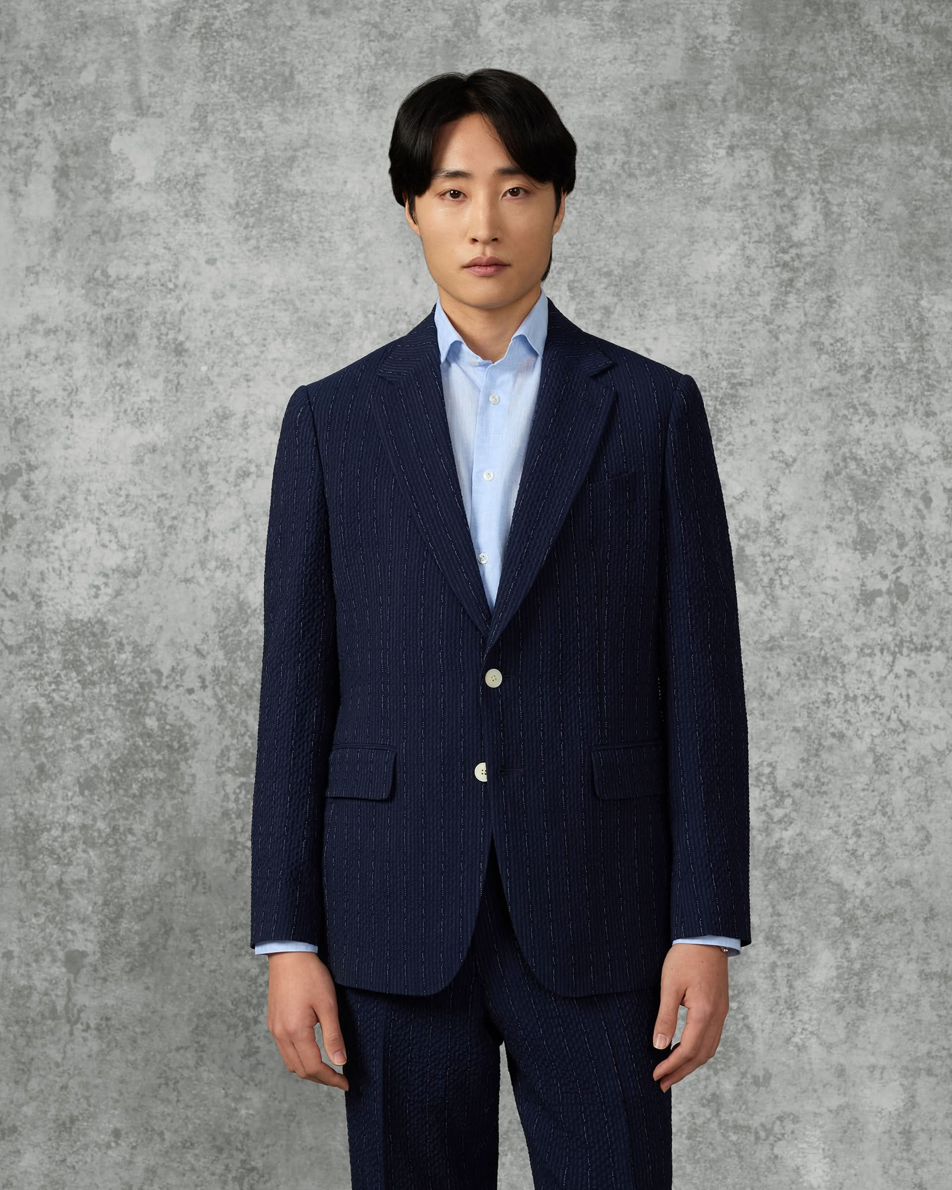 〓 〓 NAVY SILK×WOOL バーズアイ スーツ ウール バーズアイ 2釦スーツ Traditional | Brooks Brothers Japan