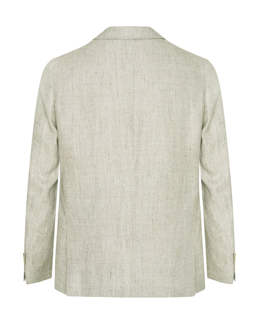 Hartley Linen Wool & Silk Unstructured Blazer Light Gray
