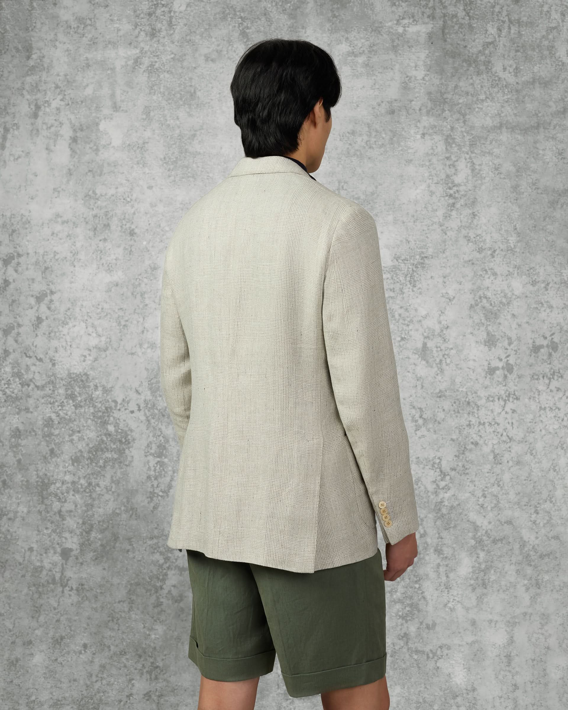 Hartley Linen Wool &amp; Silk Unstructured Blazer Light Grey
