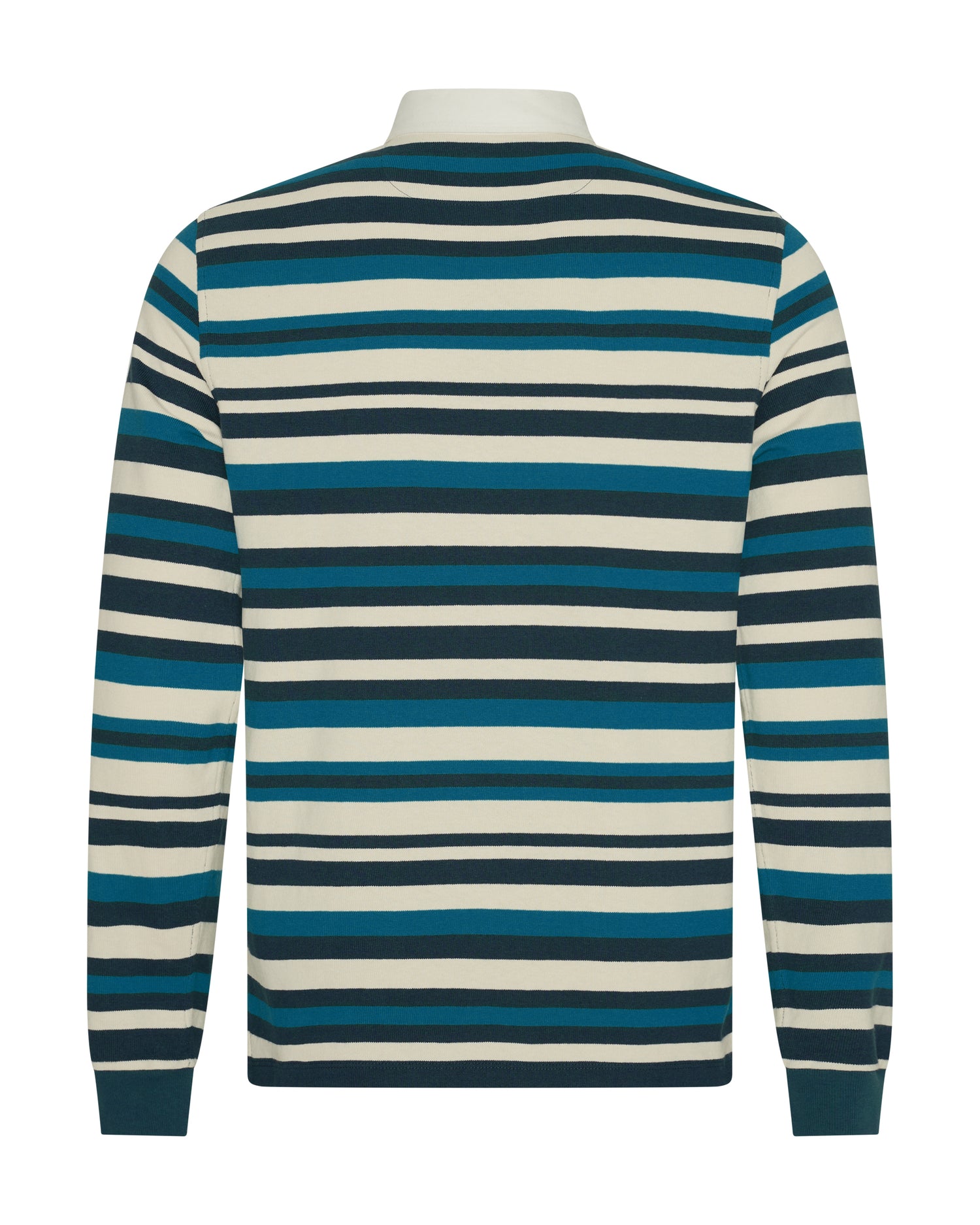 Hayes Cotton Rugby Stripe Polo Shirt Navy