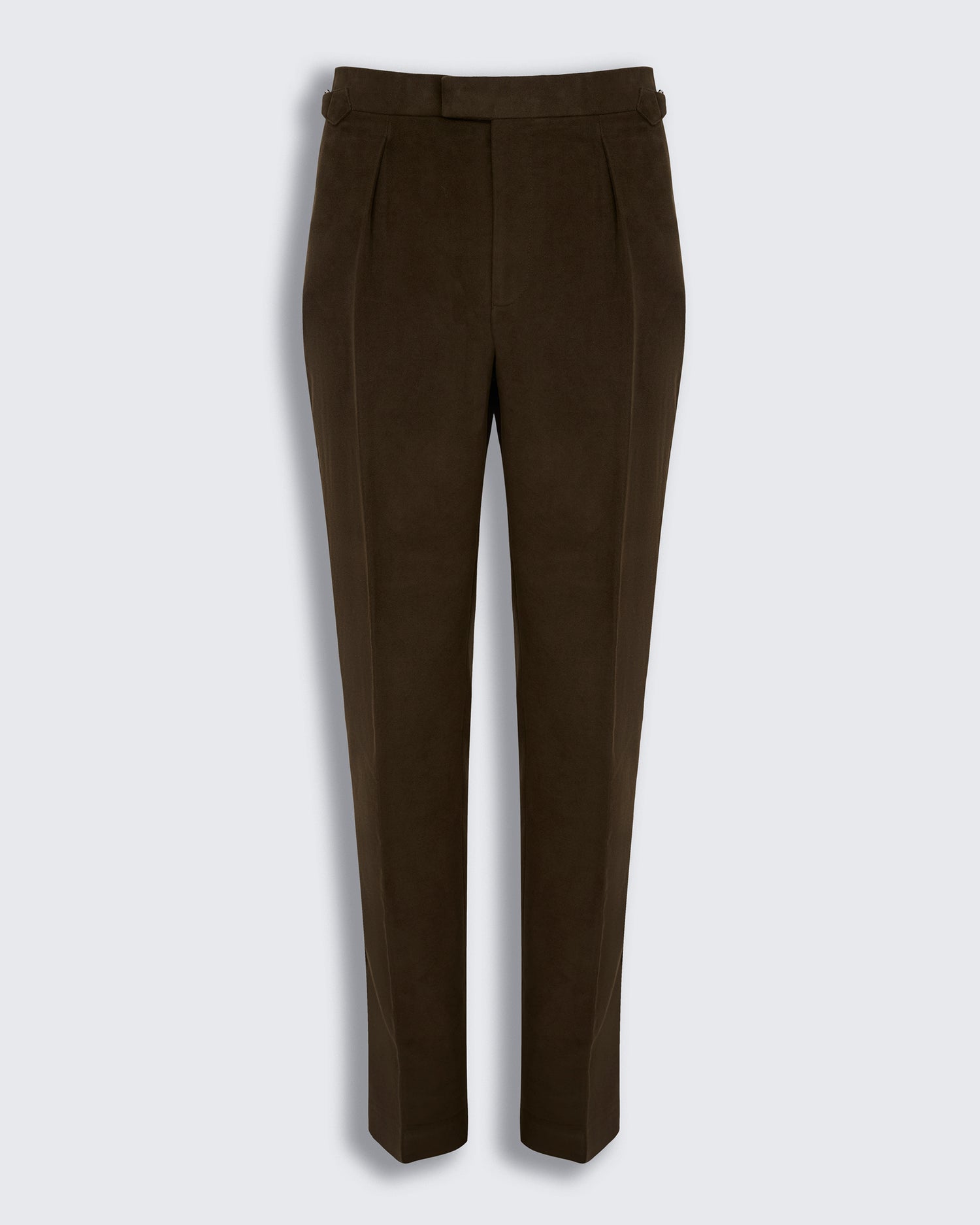 Hayter Pleated Trouser Dark Brown Moleskin