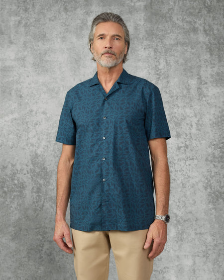 Heath Cotton & Lyocell Portsmouth Men Shirt Teal