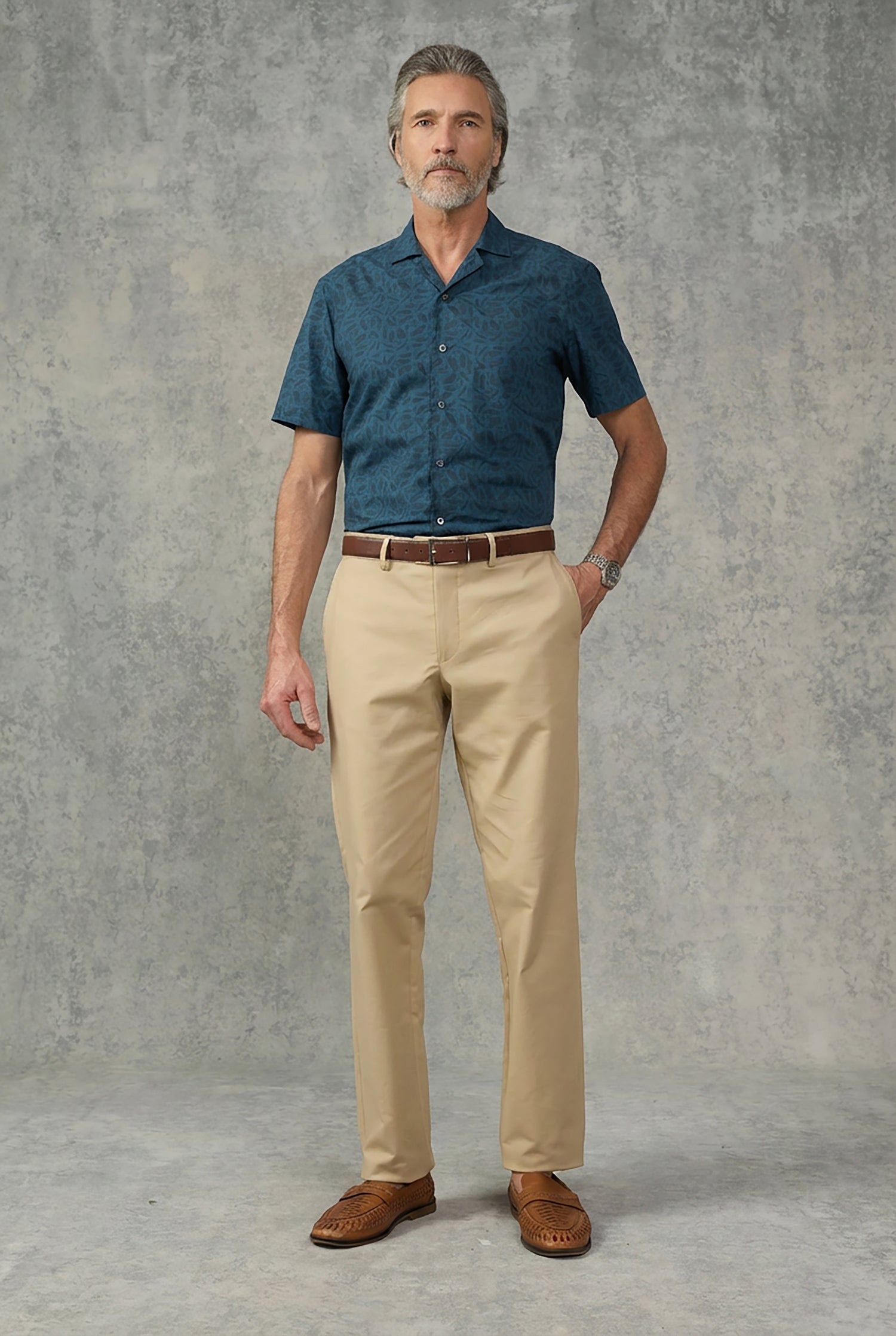 Heath Cotton &amp; Lyocell Portsmouth Men Shirt Teal