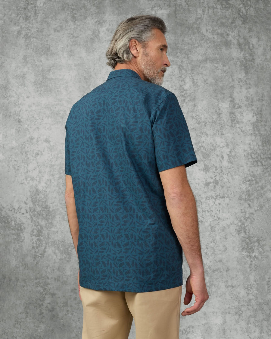Heath Cotton & Lyocell Portsmouth Men Shirt Teal
