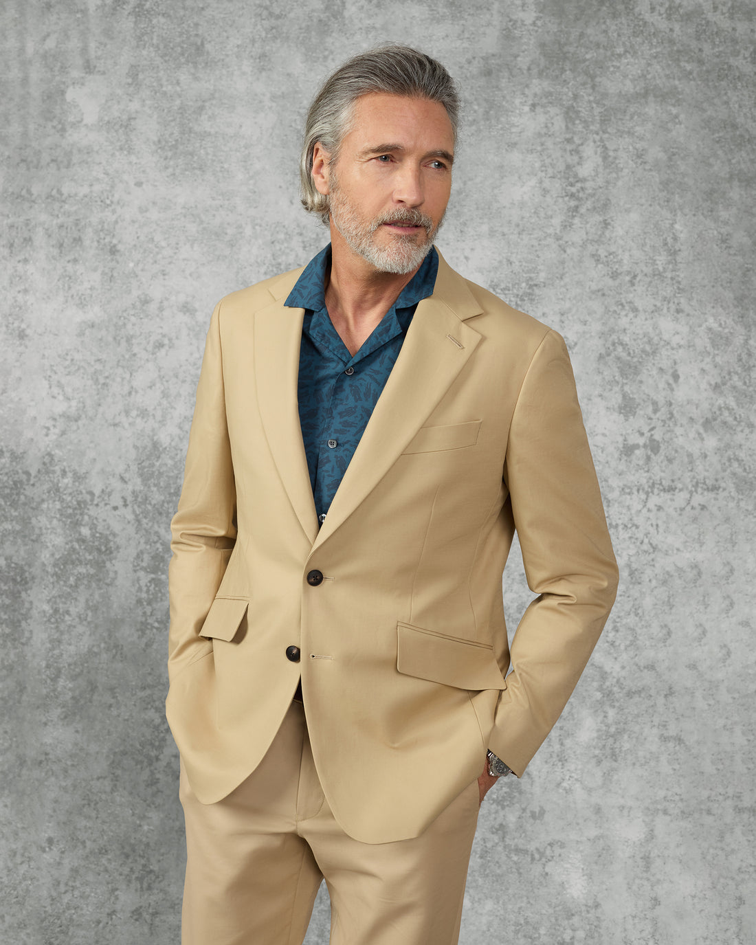 Hills Cotton &amp; Elastane Blazer Tan