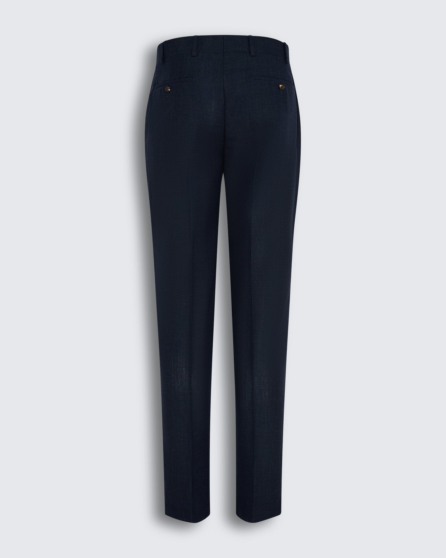 Holbech Virgin Wool Check Suit Trouser Navy