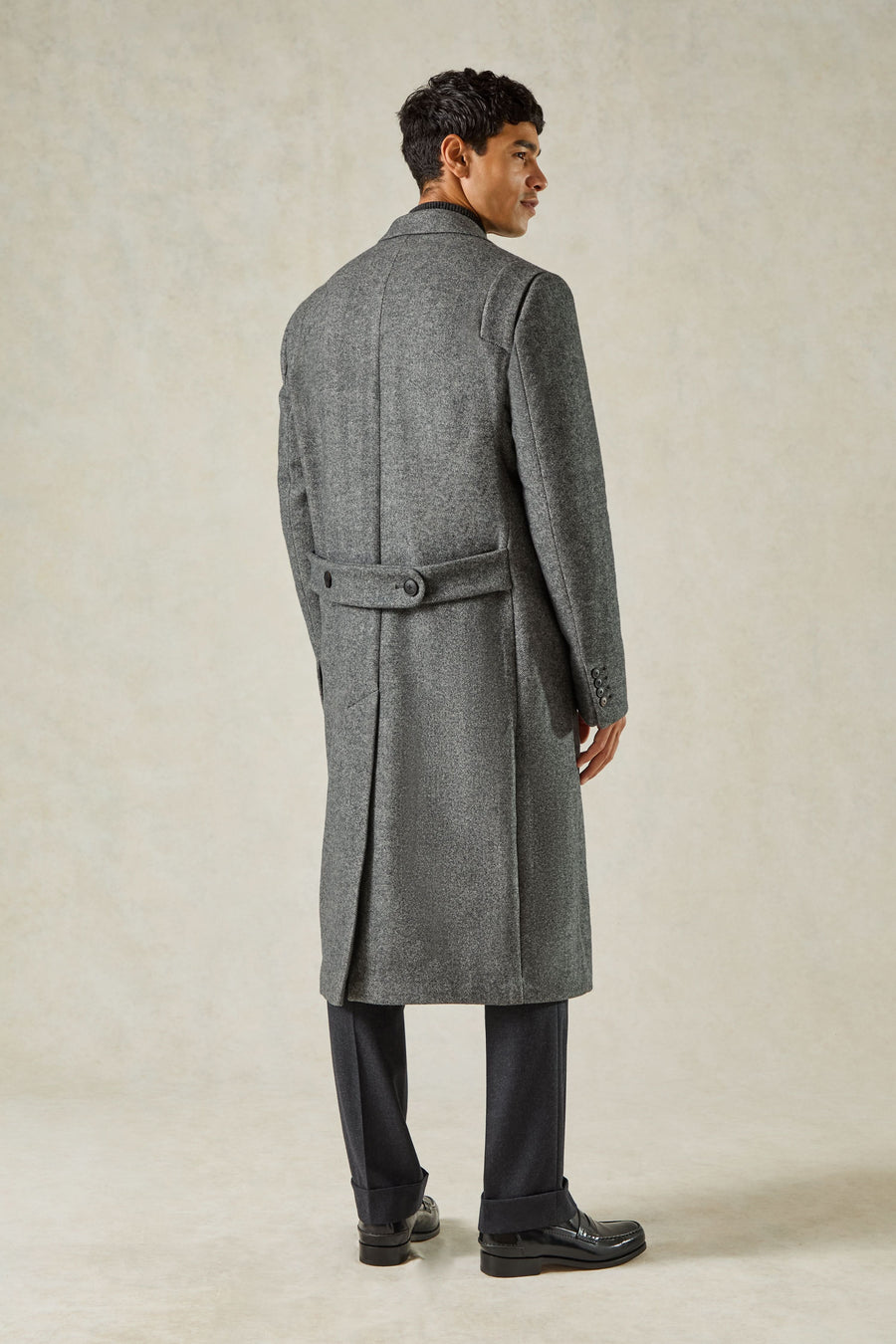 Hovell Herringbone Top Coat Grey