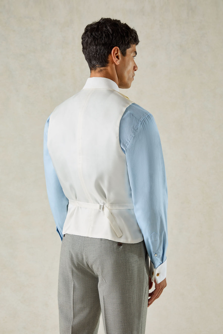 Hutton Double Breasted Waistcoat Yellow Plain