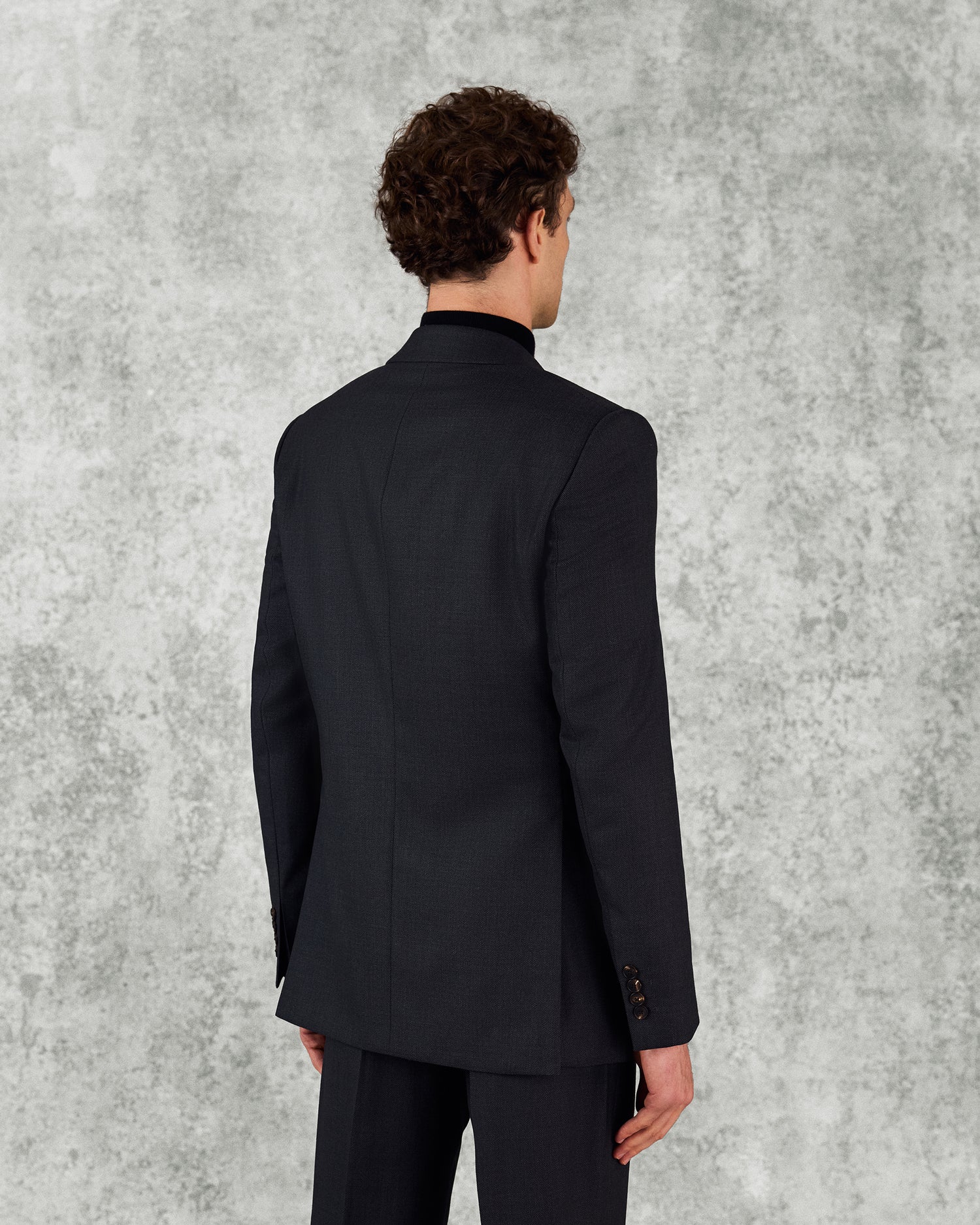 Jameson Virgin Wool Birdseye Suit Jacket Charcoal