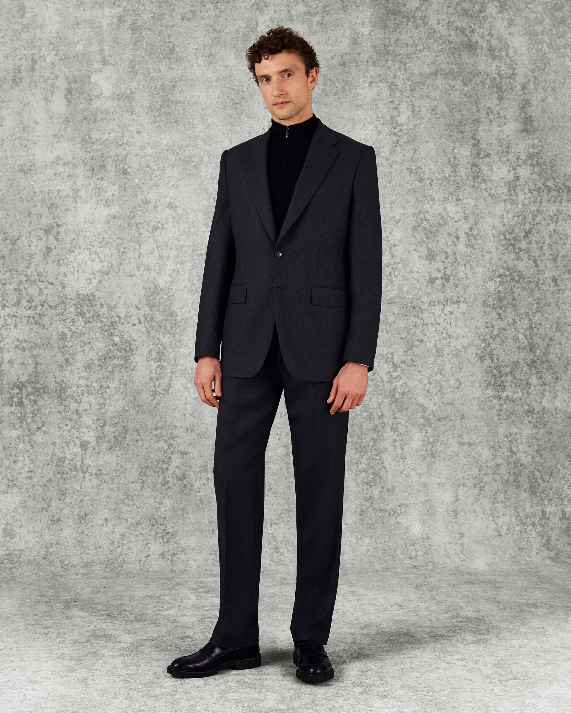 Jameson Virgin Wool Birdseye Suit Charcoal