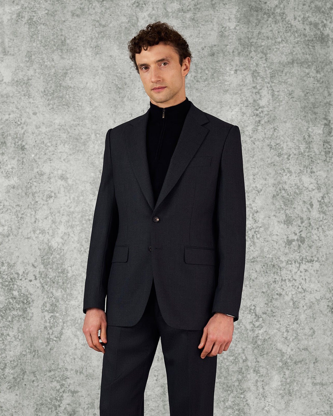 Jameson Virgin Wool Birdseye Suit Jacket Charcoal