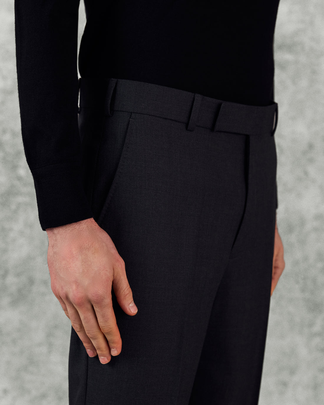 Jameson Virgin Wool Birdseye Suit Trouser Charcoal