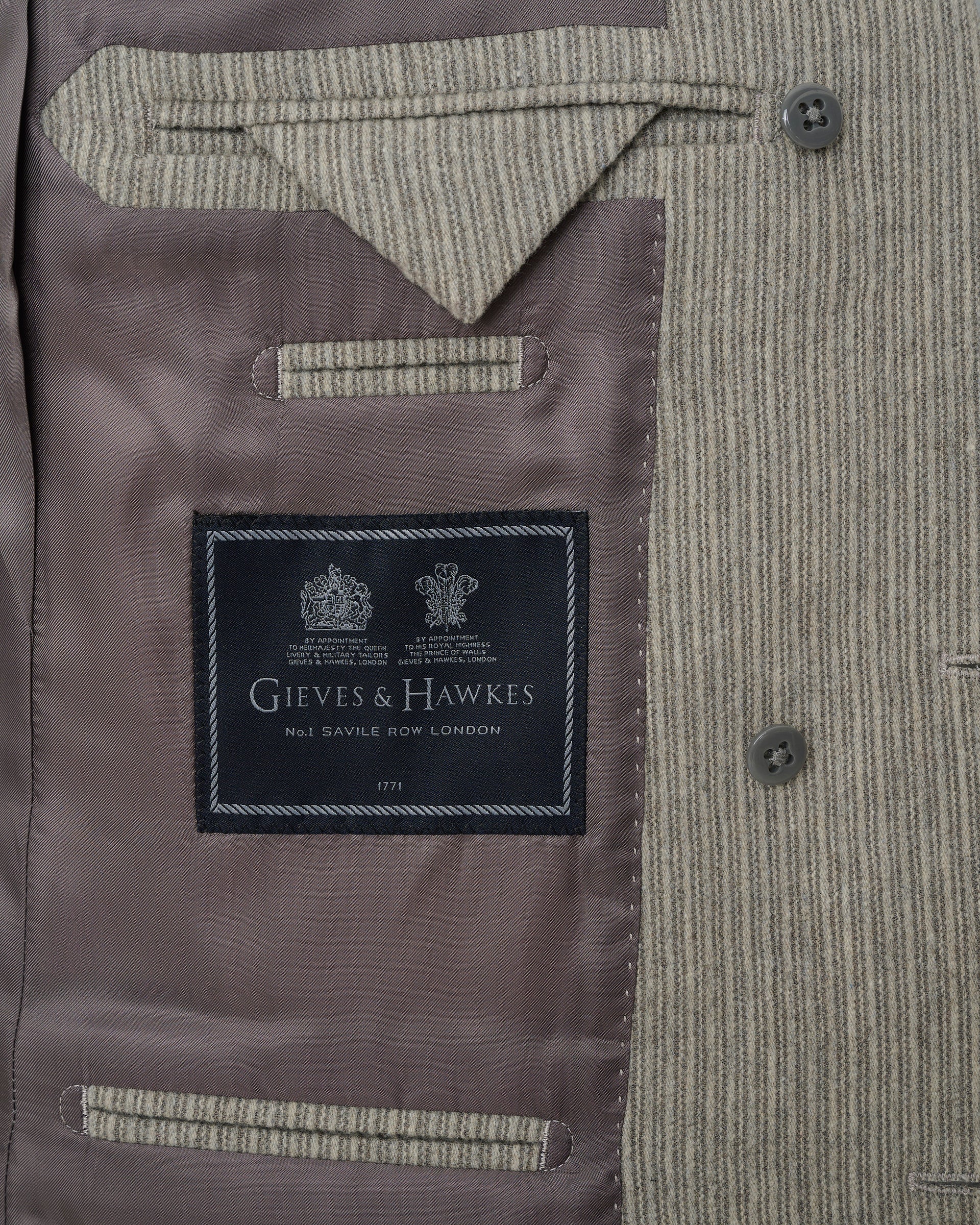 James Wool &amp; Cashmere Corduroy Jacket Light Grey
