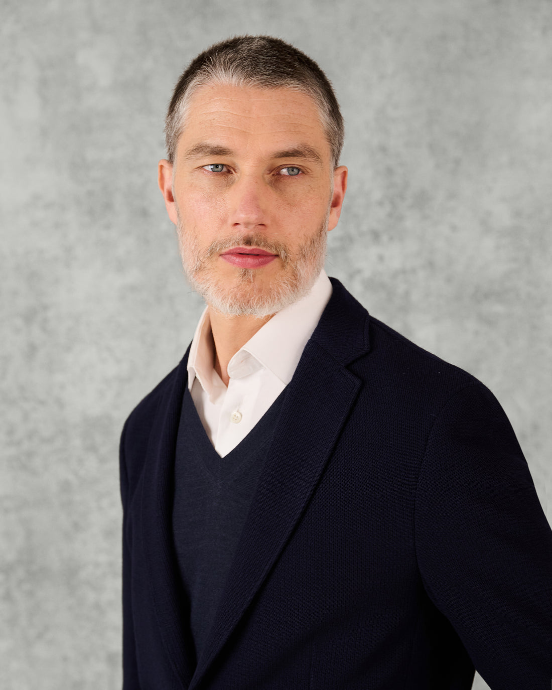 Jervoise Virgin Wool Cotton Blazer Navy