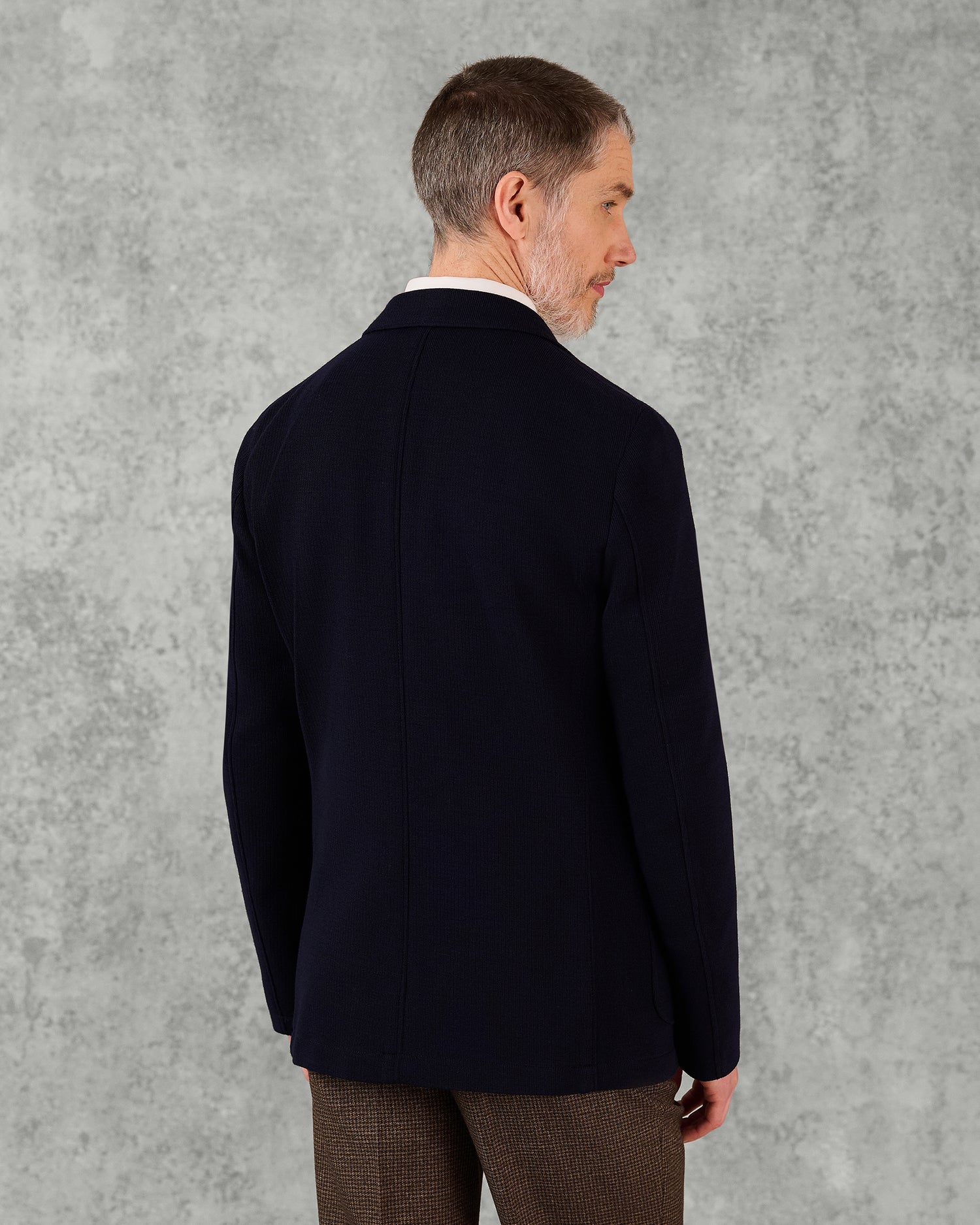 Jervoise Virgin Wool Cotton Blazer Navy