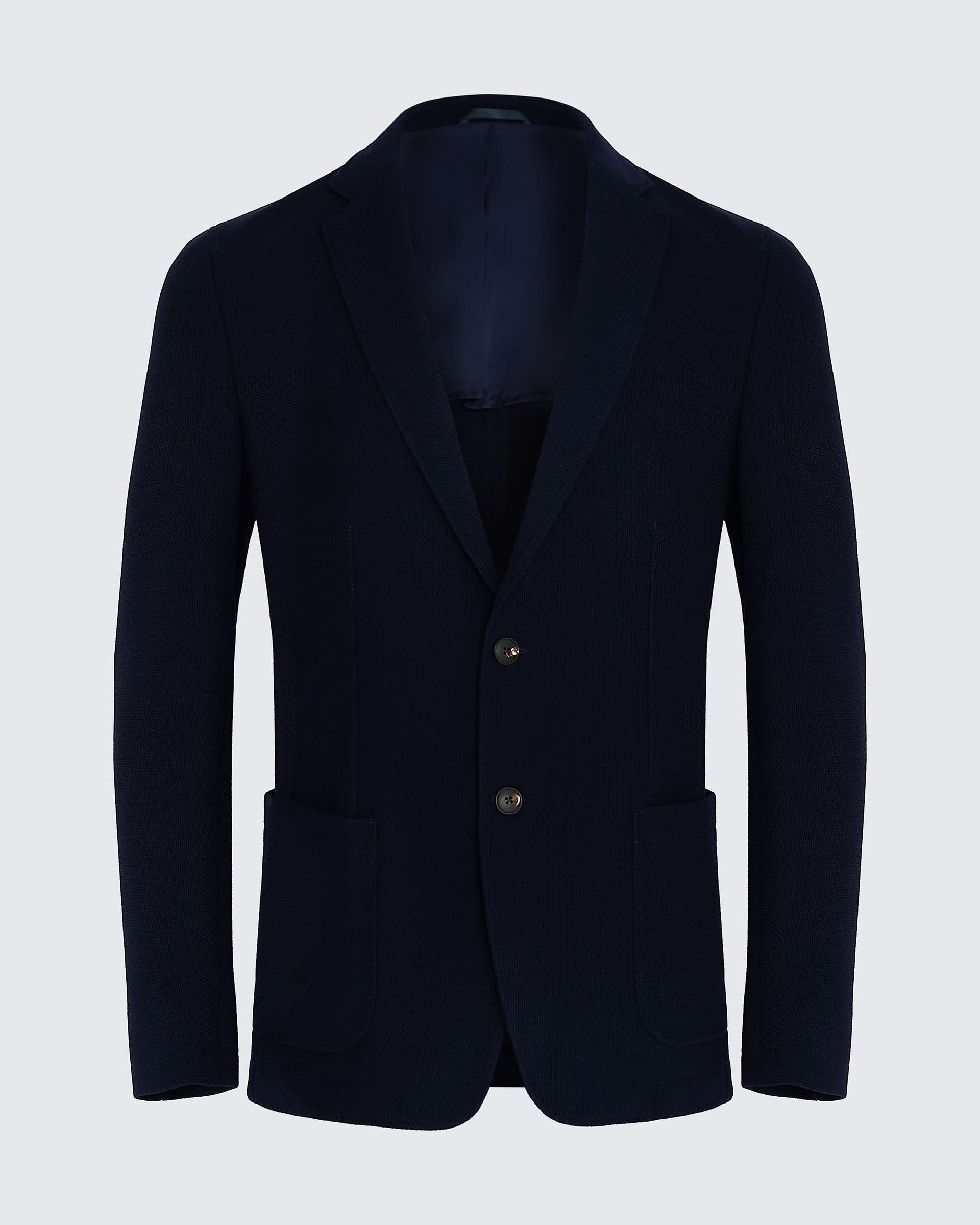 Jervoise Virgin Wool Cotton Blazer Navy – Gieves & Hawkes