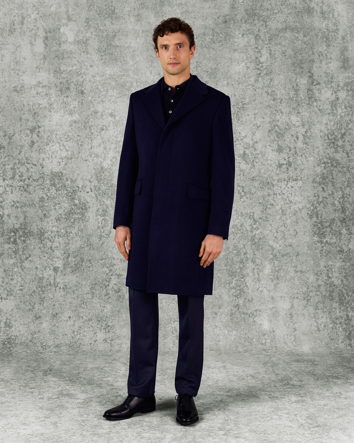 Kingsley Wool Overcoat Navy