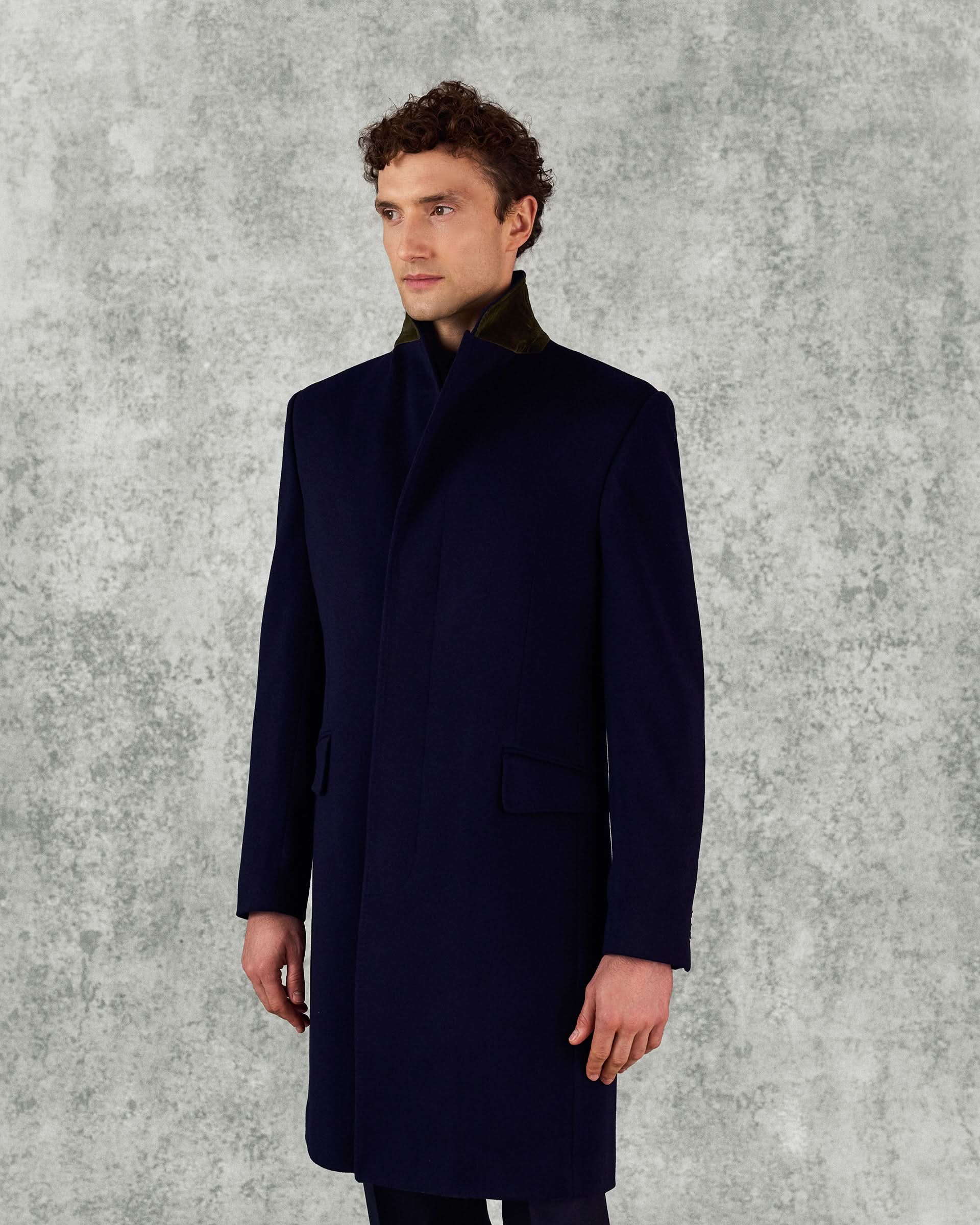 Kingsley Wool Overcoat Navy