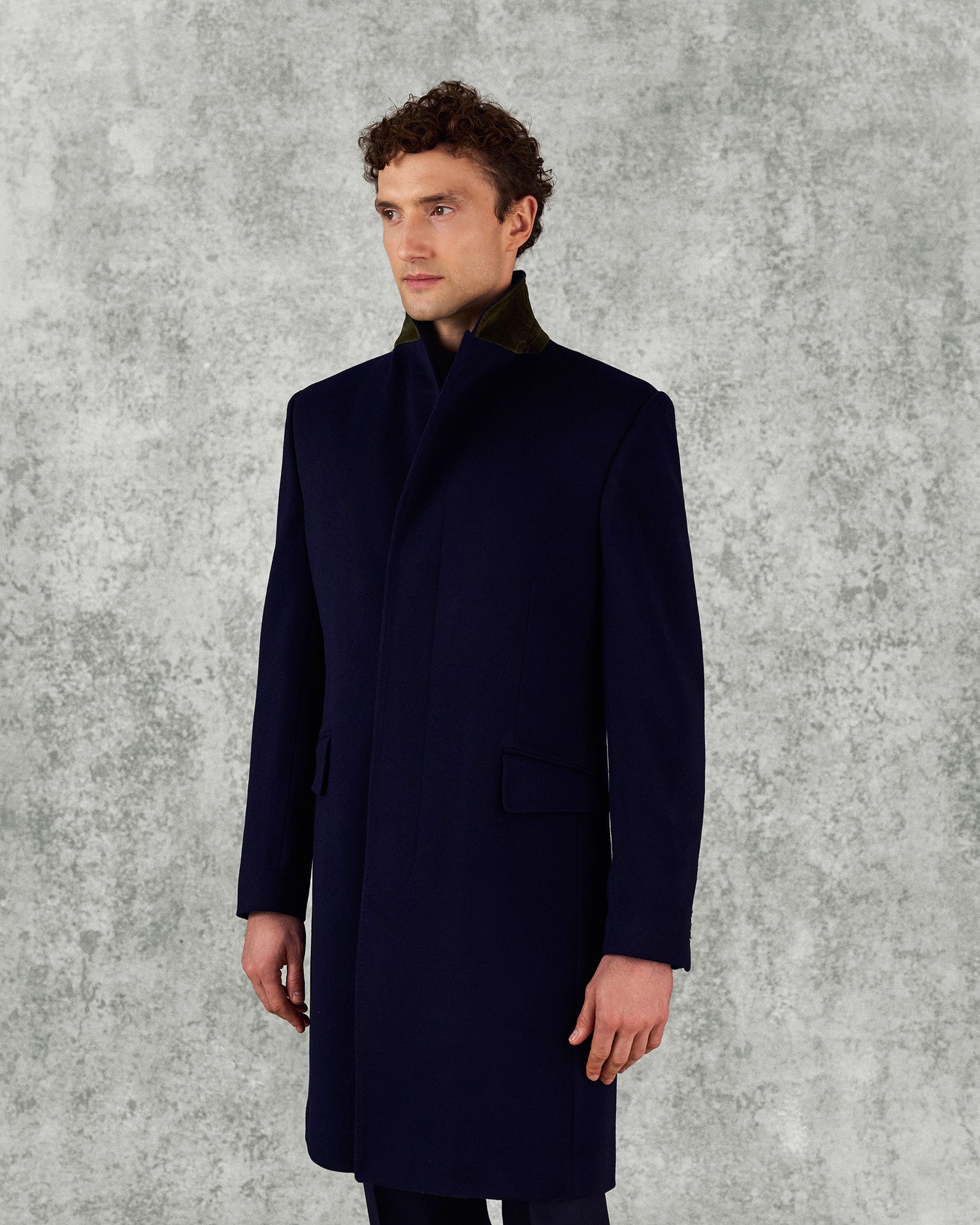Kingsley Wool Overcoat Navy
