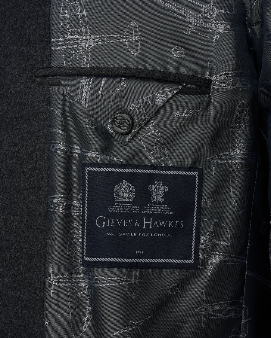 Kingsley Wool Cashmere Top Coat Charcoal