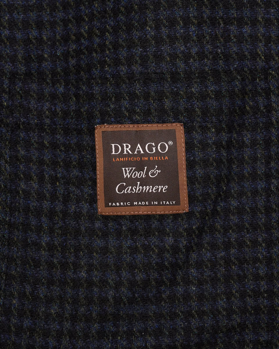 Lachlan Check Virgin Wool & Cashmere Shacket Navy
