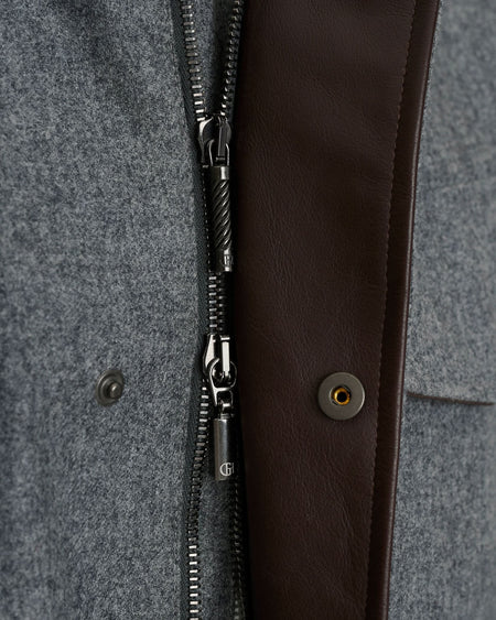 Lander Field Jacket Grey Flannel With Membrane