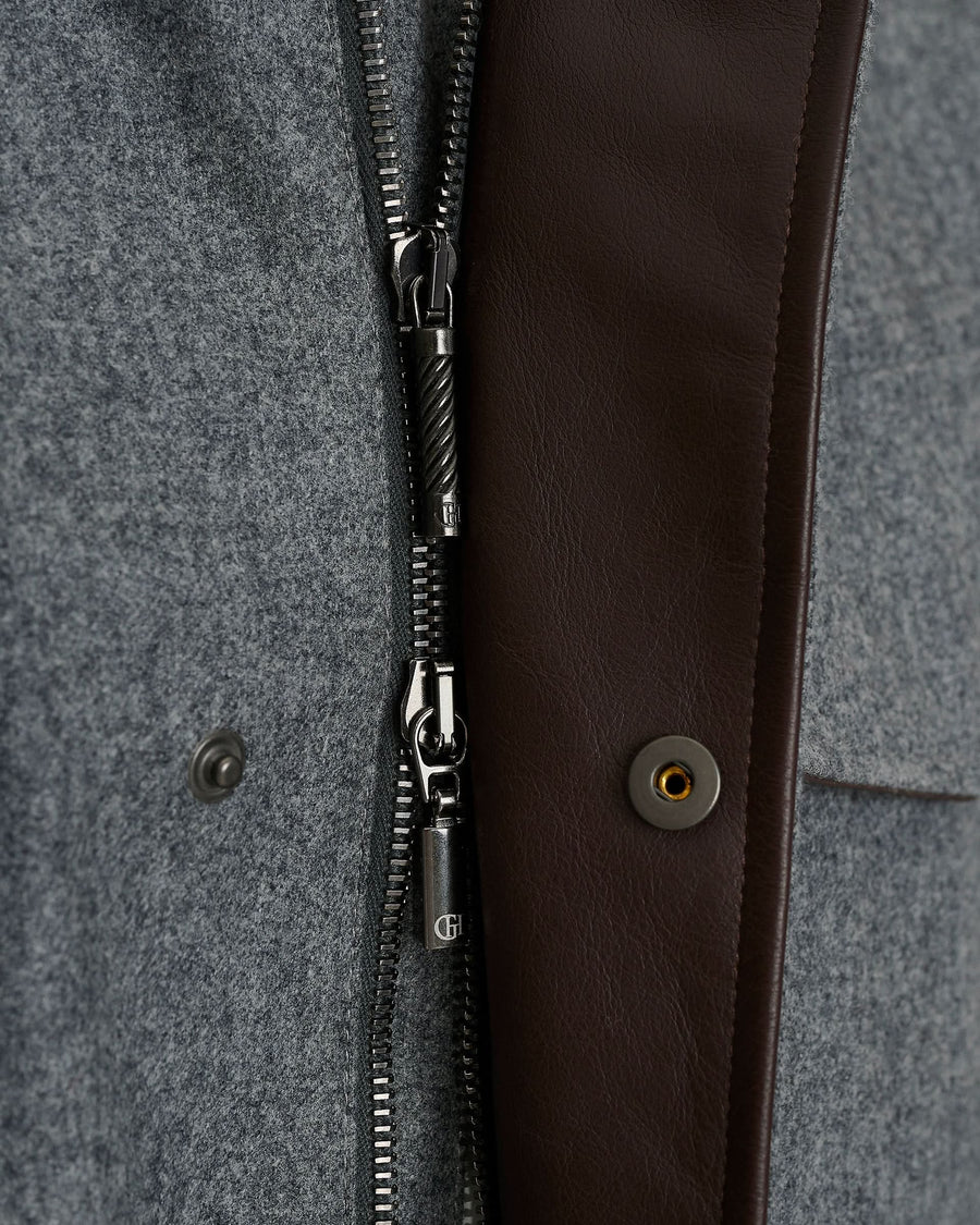 Lander Field Jacket Gray Flannel With Membrane