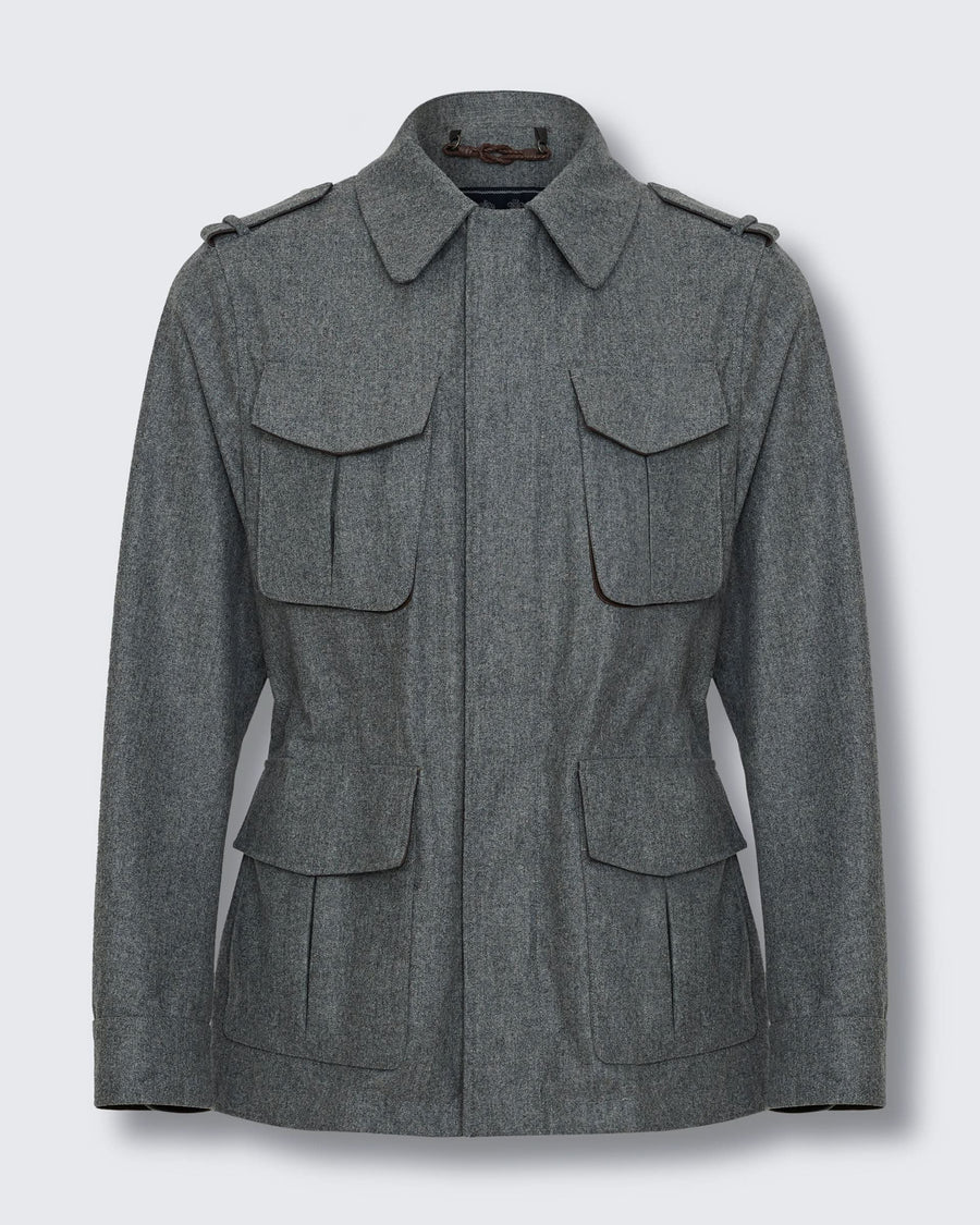 Lander Field Jacket Gray Flannel With Membrane