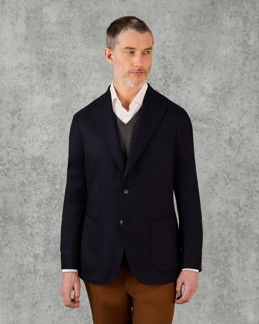 Lang Wool Fresco Blazer Navy