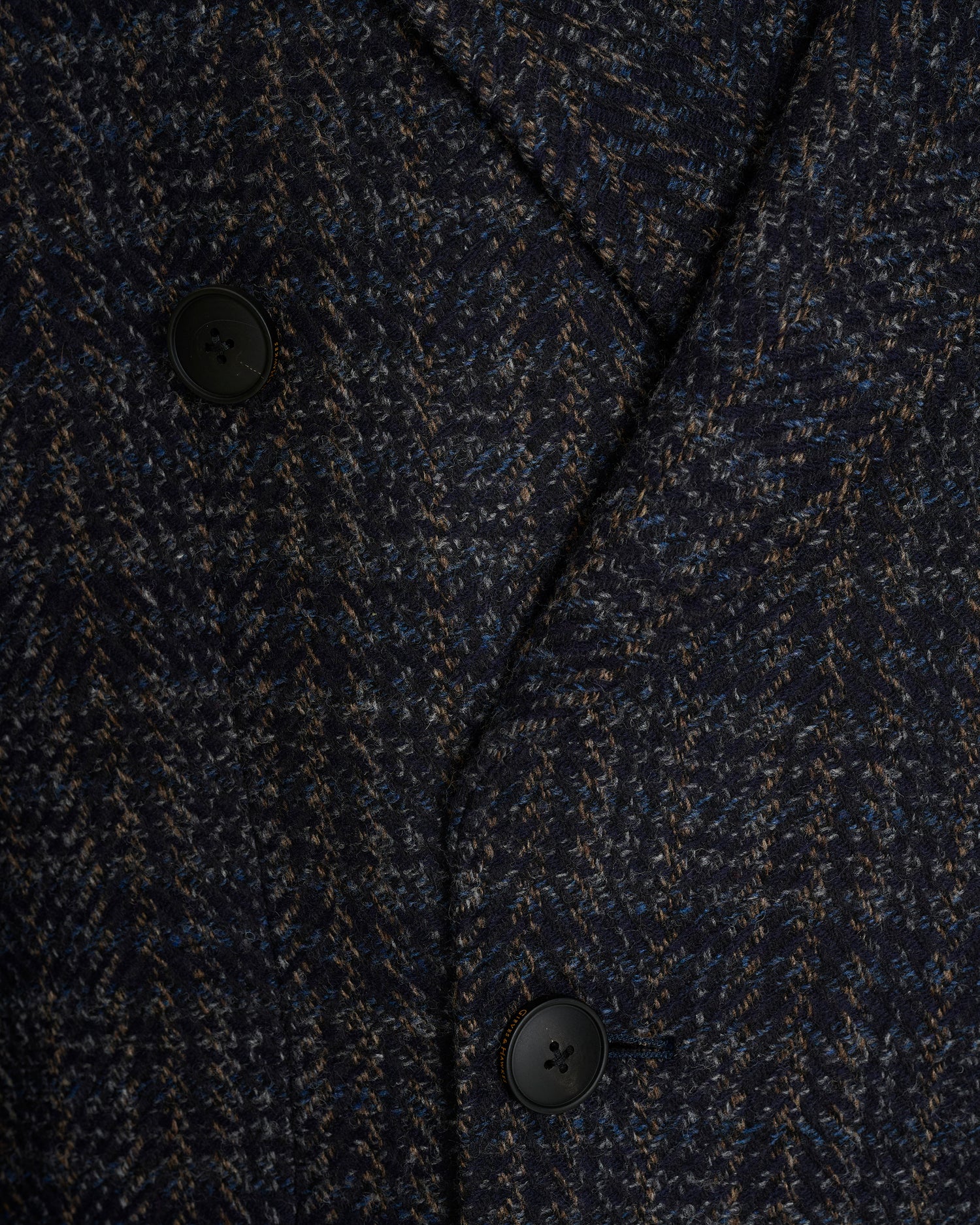 Langlois Double Breasted Evening Coat Dark Navy Check
