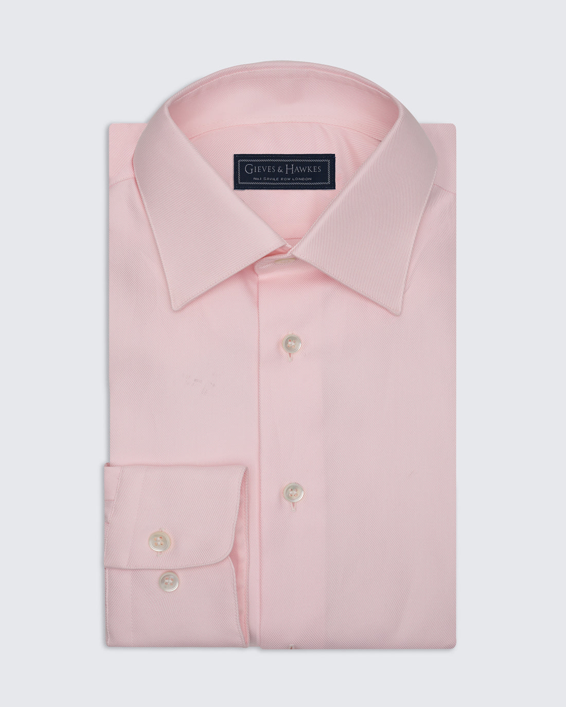 Leveson Cotton Twill Single Cuff Shirt Pink
