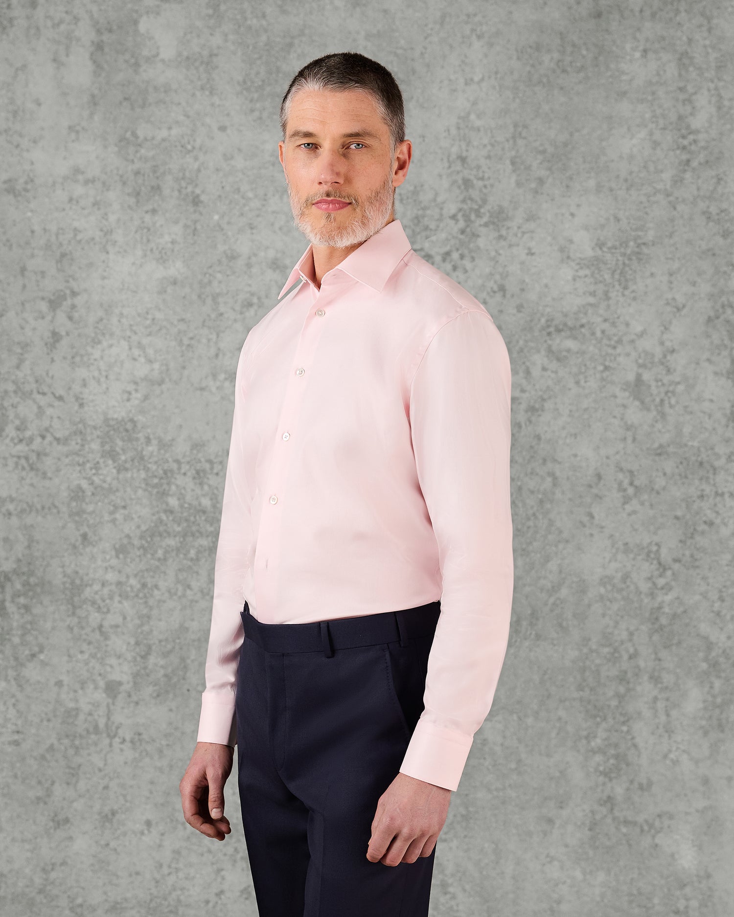Leveson Cotton Twill Single Cuff Shirt Pink