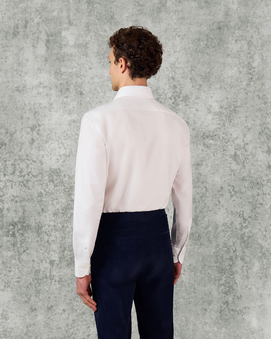 Leveson Cotton Twill Single Cuff Shirt White