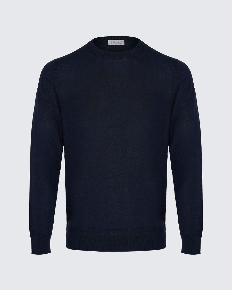 Lucas Merino Wool Silk Cashmere Crew Jumper