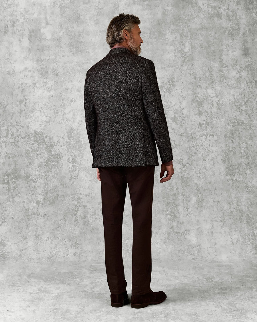 Poynter Wool Alpaca Herringbone Blazer Burgundy