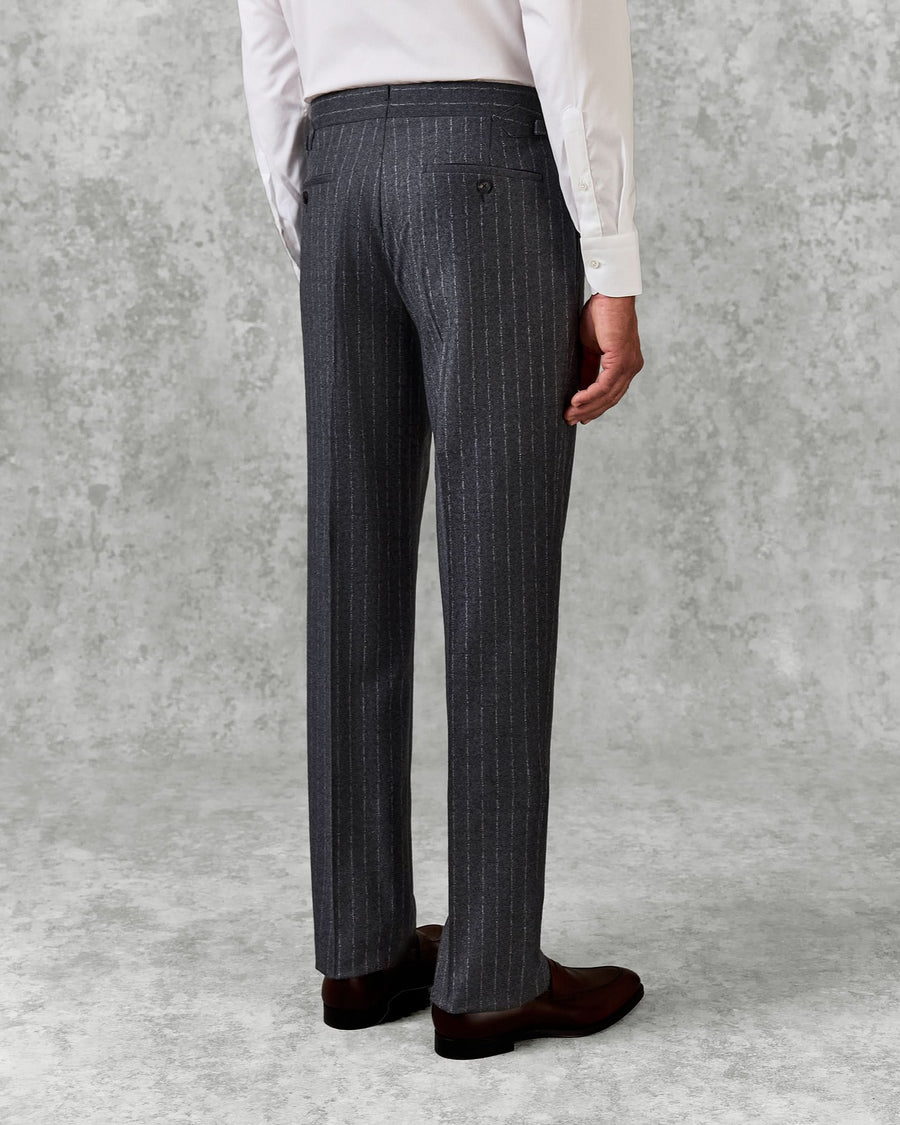 Gunn Virgin Wool Cashmere Suit Pant Gray Morse Code