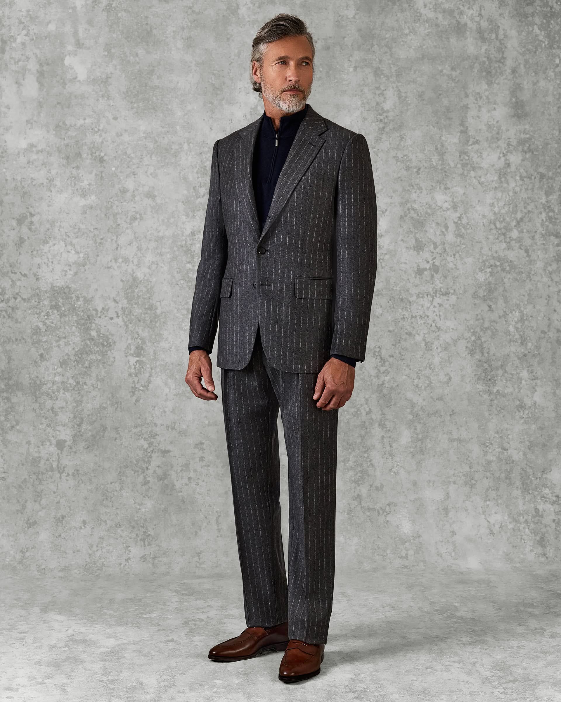 Gunn Suit Grey Morse Code Flannel