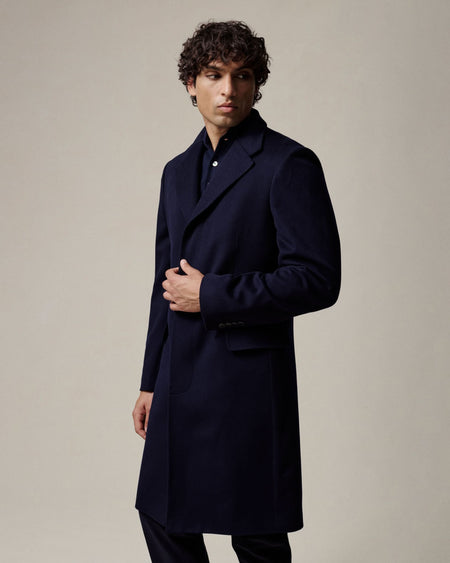 Kingsley Wool Overcoat Navy