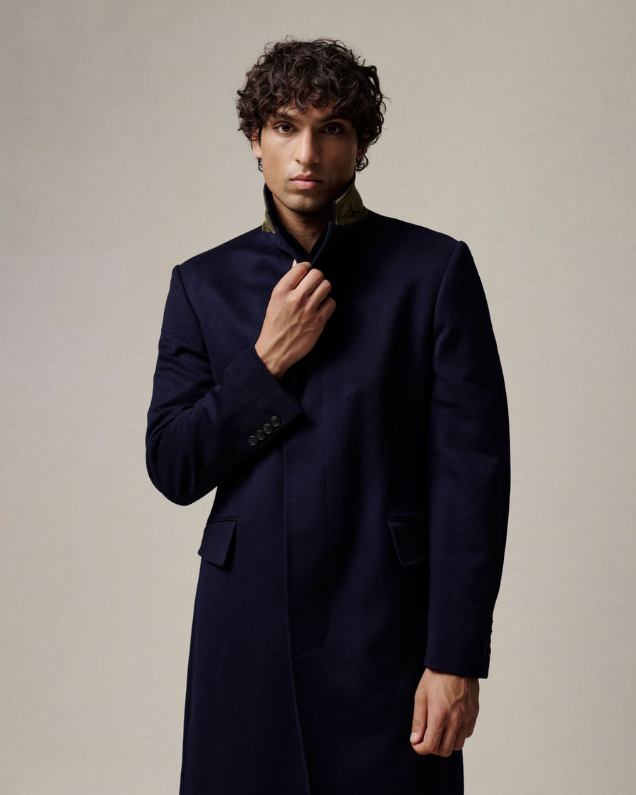 Kingsley Wool Overcoat Navy