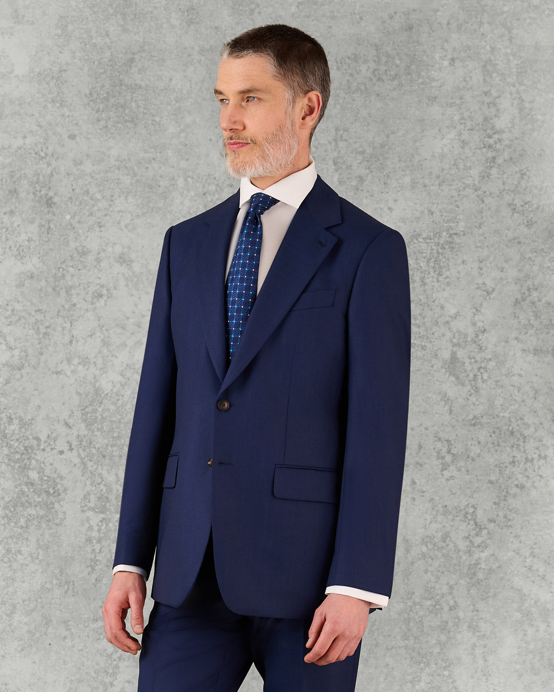 Madden Virgin Wool Birdseye Suit Jacket Navy