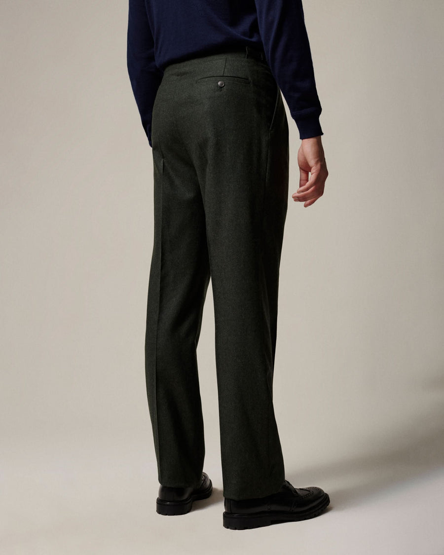 Gavin Flannel Double Pleated Virgin Wool Trouser