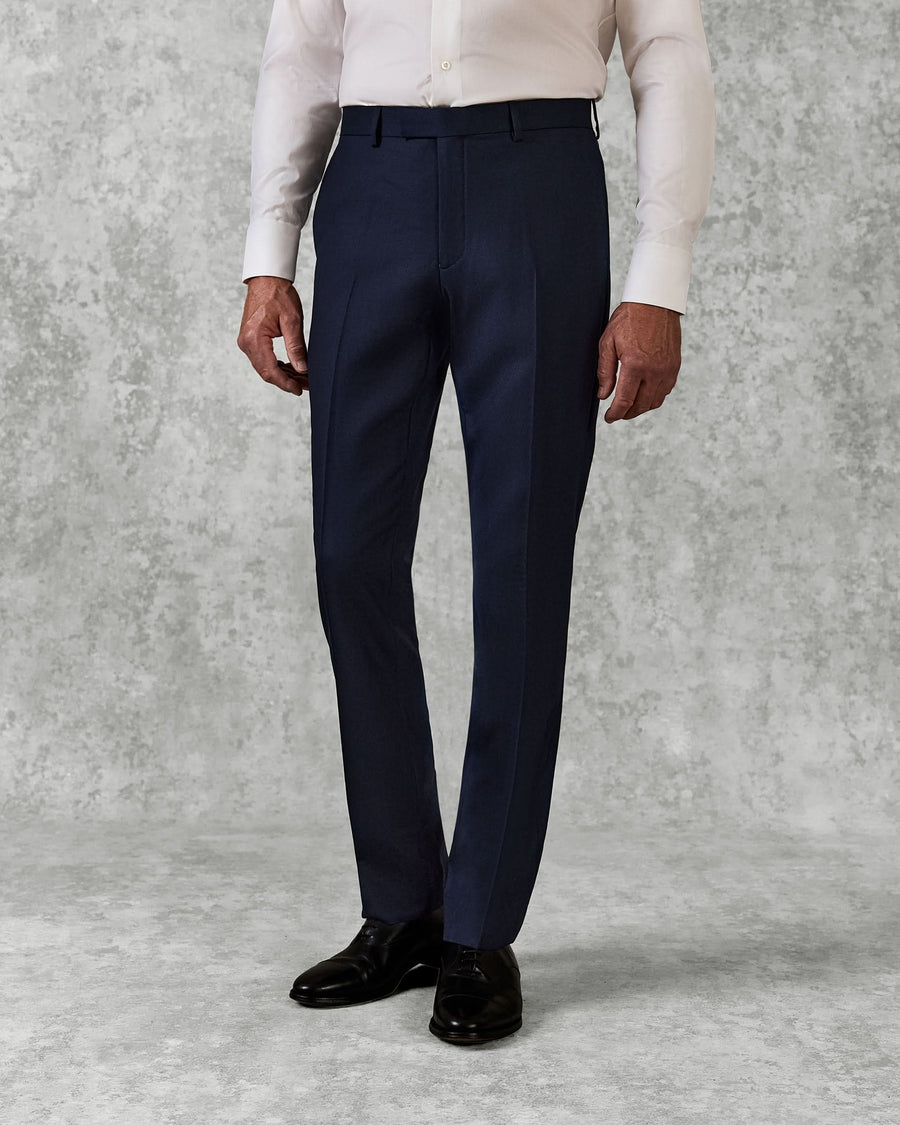Doughty Wool Double Breasted Twill Suit Navy