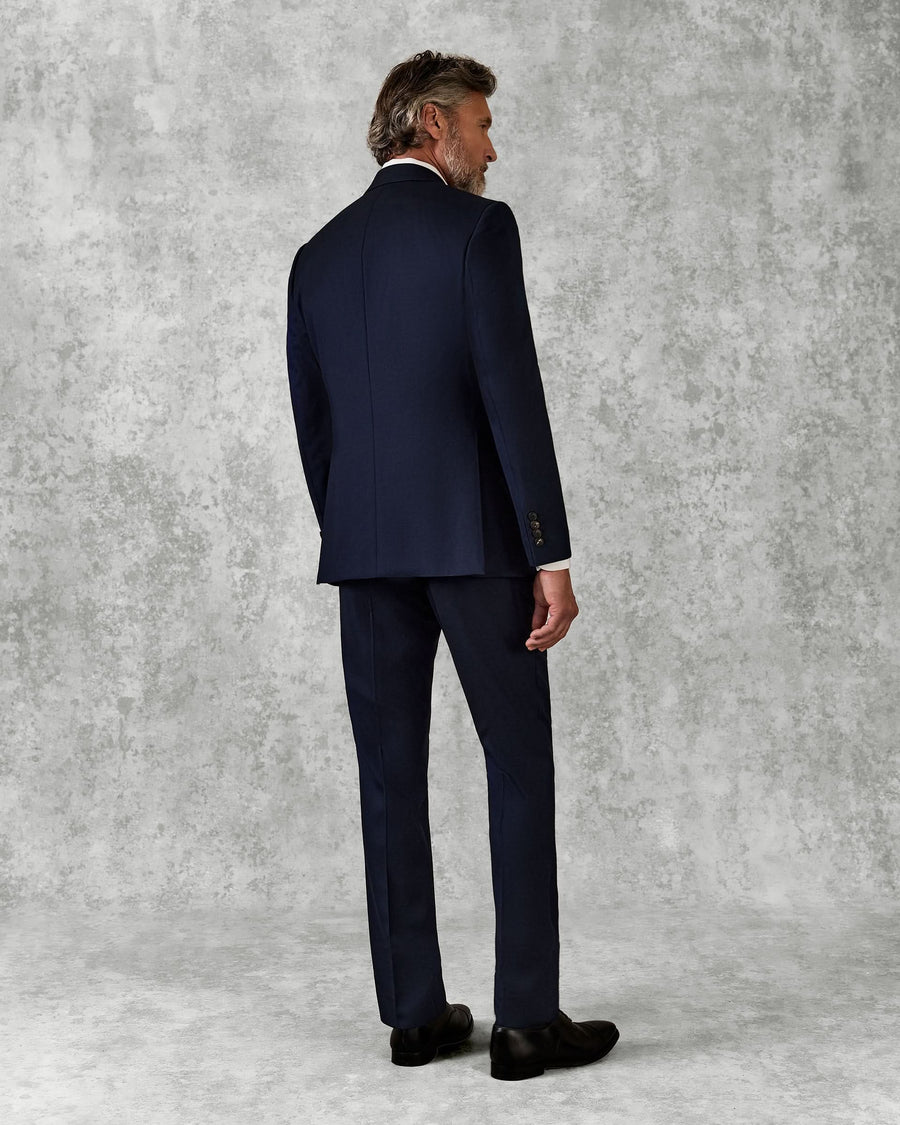 Doughty Wool Double Breasted Suit Jacket Navy