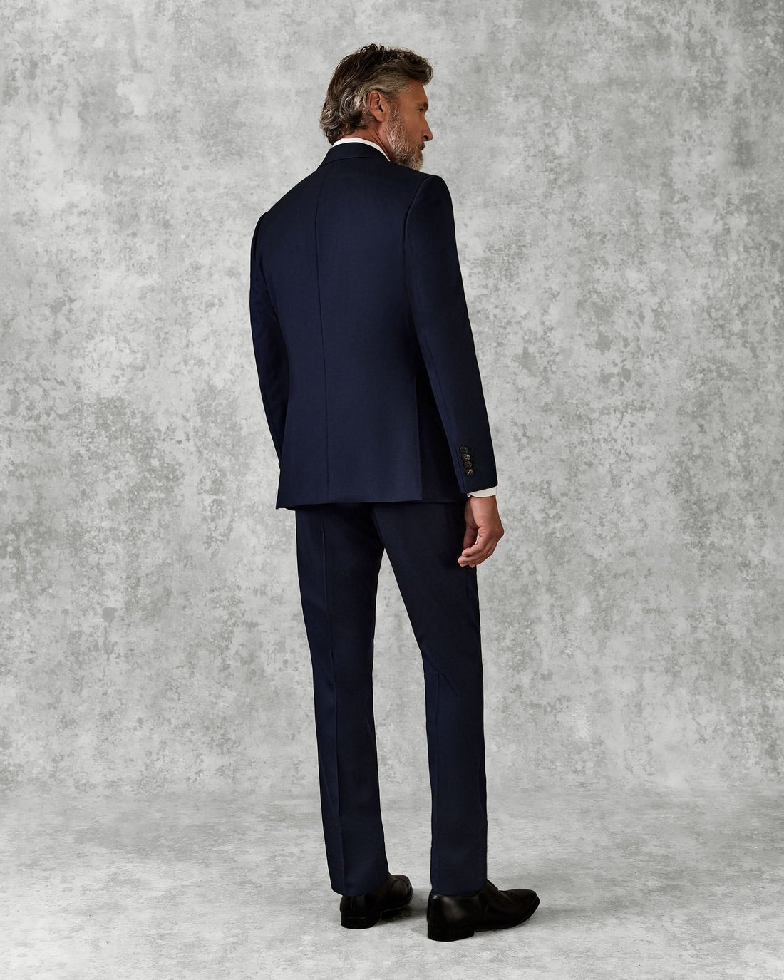 Doughty Wool Double Breasted Twill Suit Navy