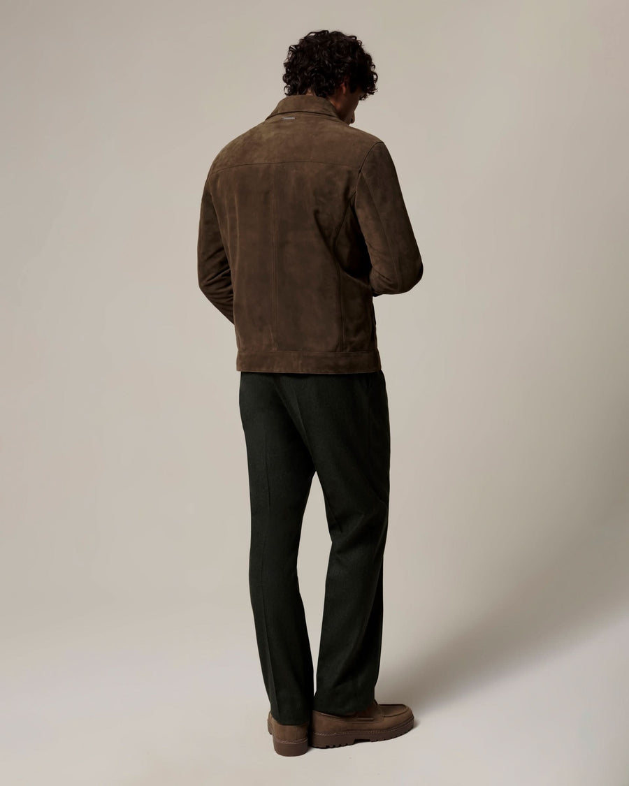 Fadden Suede Bomber Jacket Green
