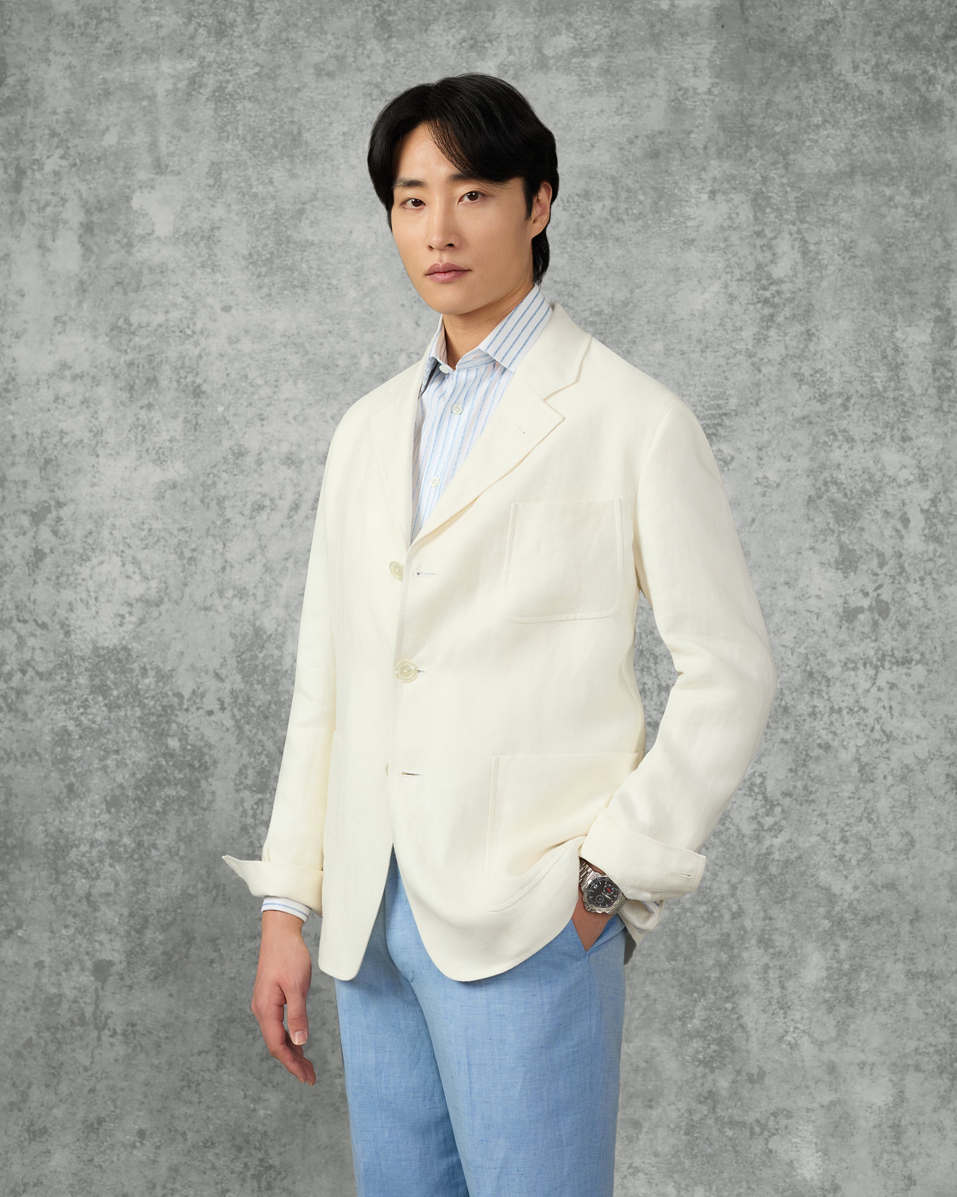 Randall Linen Shacket Ecru