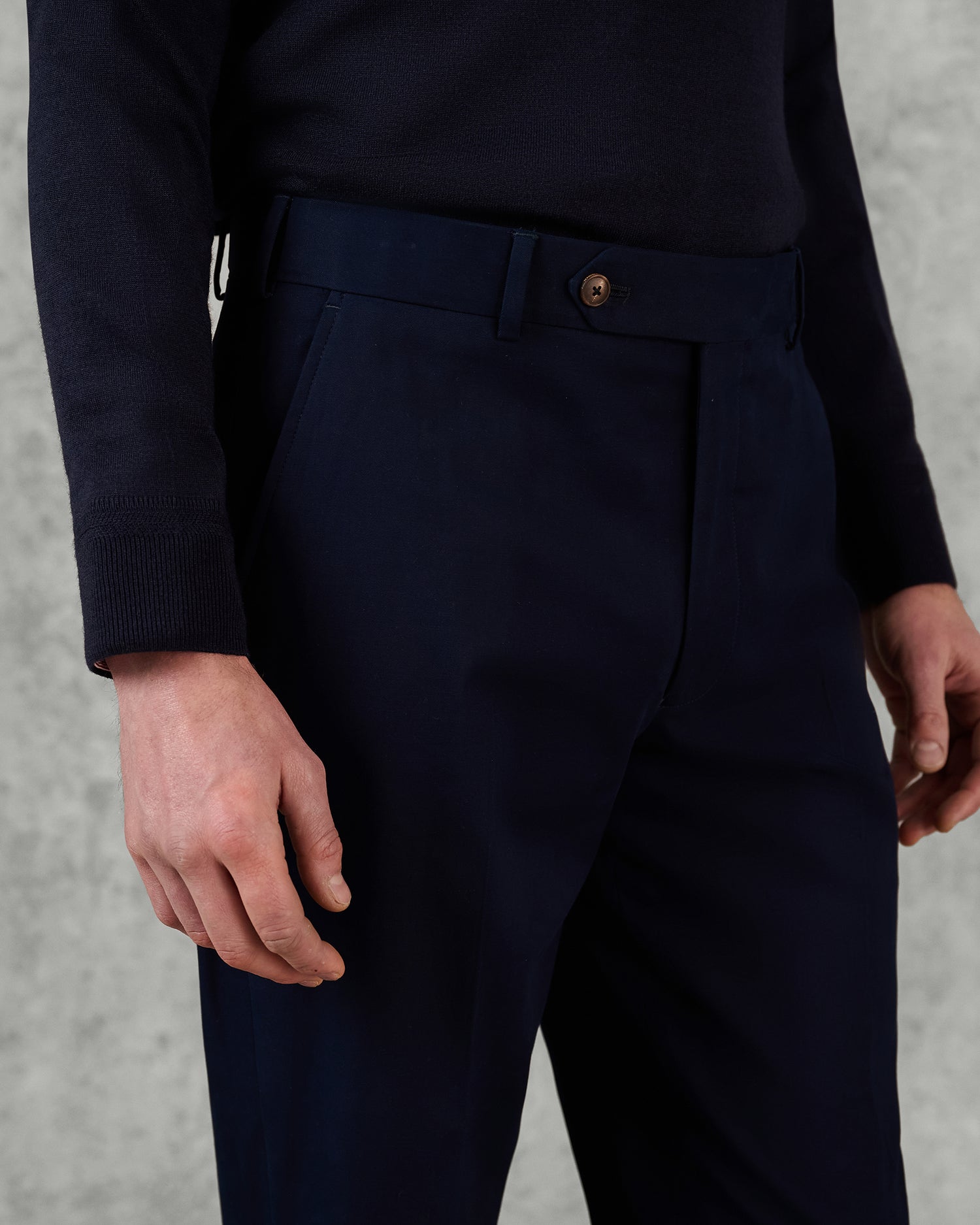 Stanley Cotton Cashmere Suit Trouser Navy