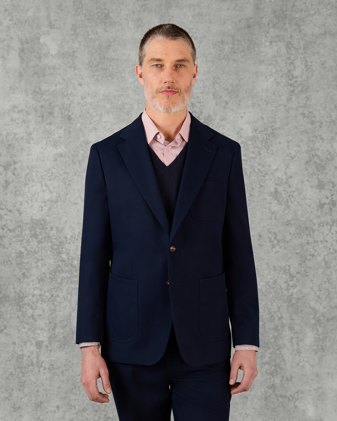 Stanley Cotton Cashmere Suit Jacket Navy