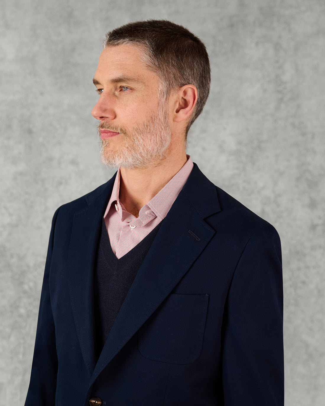 Stanley Cotton Cashmere Suit Jacket Navy